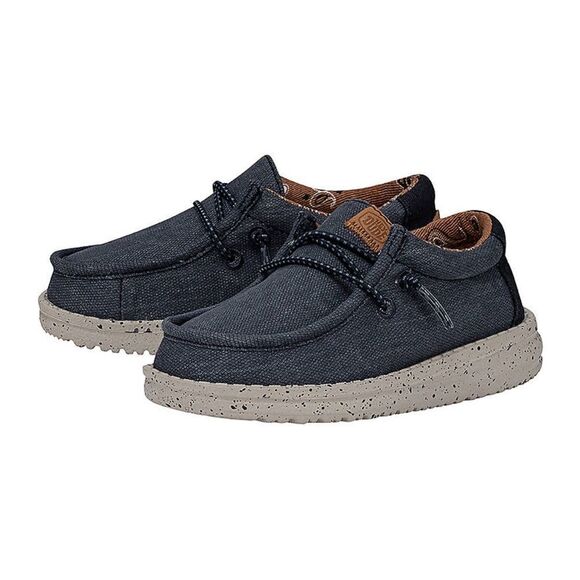 Hey dude, toddler boys Wally washed canvas loafer size TD 5 navy nwt - Picture 1 of 7